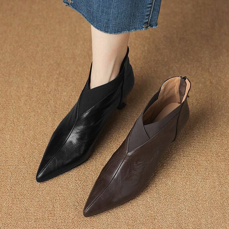 CHIKO Ashlen Pointy Toe Kitten Heels Ankle Boots