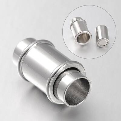 Tarnish Resistant Column 304 Stainless Steel Magnetic Clasps with Glue-in Ends