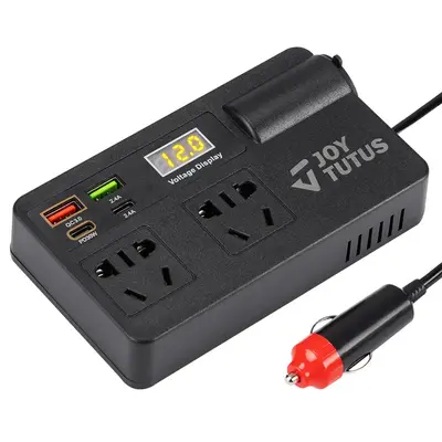 Joytutus Car Truck Inverter 12V-24V to 220V with Smart Chip QC3.0 Fast Charging for Laptops Tablets & Phones USB Ports Includ...