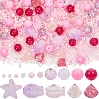 Ocean Theme DIY Seed & Glass Beads Jewelry Making Finding Kit