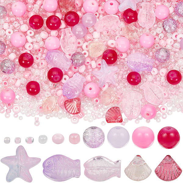 Ocean Theme DIY Seed & Glass Beads Jewelry Making Finding Kit