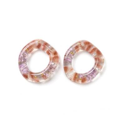 Inner Dried Flower Transparent Resin Ring Pendants