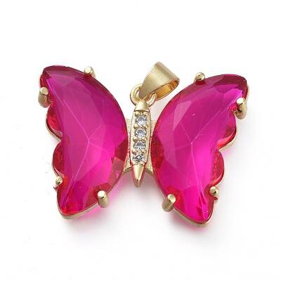 Brass Micro Pave Clear Cubic Zirconia Pendants