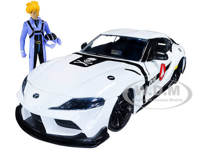 2020 Toyota Supra White and Roy Focker Diecast Figurine \