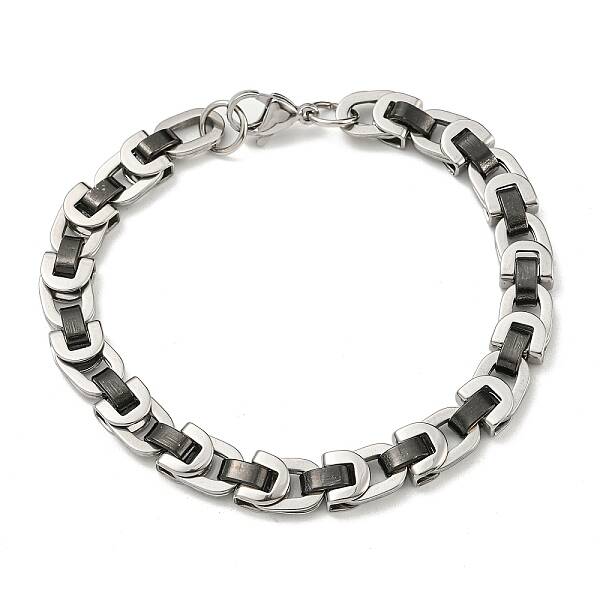 Two Tone 201 Stainless Steel Link Chain Bracelet