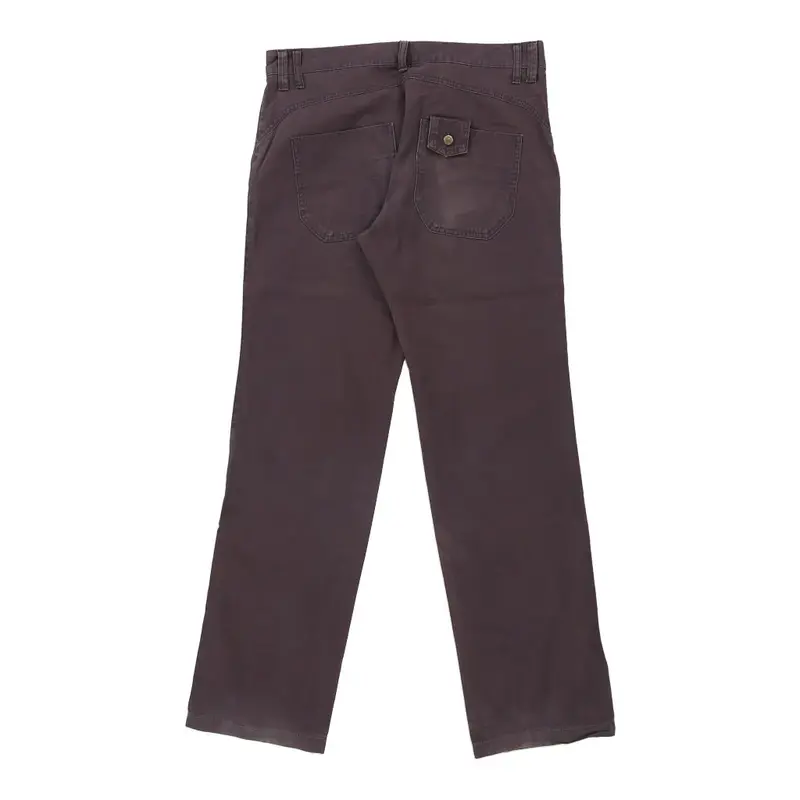 Sisley Trousers - 32W UK 12 Purple Cotton