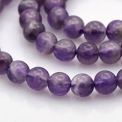 Natural Amethyst Round Beads Strands