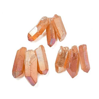 Electroplated Natural Quartz Crystal Graduated Beads Strands