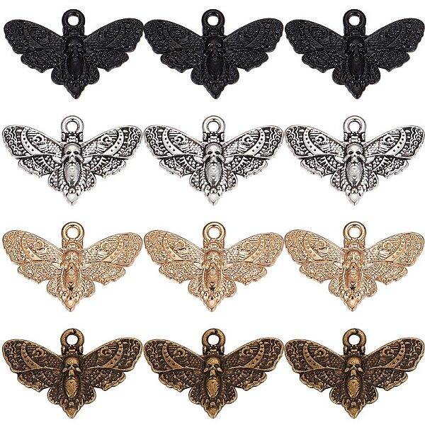 80Pcs 4 Colors Tibetan Style Alloy Pendants