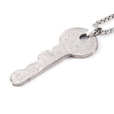 Non-Tarnish Key 201 Stainless Steel Pendant Necklace