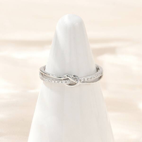 925 Sterling Silver Micro Pave Clear Cubic Zirconia Adjustable Finger Rings for Women