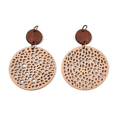 Flat Round Leather Pendants