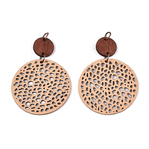 Flat Round Leather Pendants