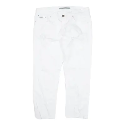 SILVIAN HENCH Distressed Jeans White Denim Regular Straight Womens W30 L23