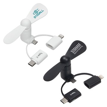 100 Promotional 3-in-1 Mini Phone Fan - Multi-Device Compatible