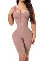 Women's Solid Color Front Hook & Eye Closure Shapewear Bodysuit, Tummy Control Butt Lifting Shaper, Shapewear for Daily Wear,...