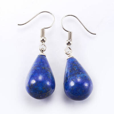 Natural Dyed Lapis Lazuli Dangle Earrings