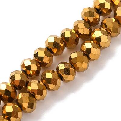 Electroplate Transparent Glass Beads Strands
