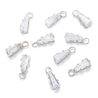 Brass Clear Cubic Zirconia Charms