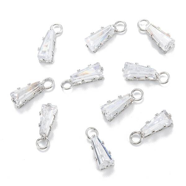 Brass Clear Cubic Zirconia Charms