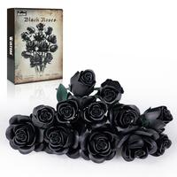 Black Rose Flower Bouquet Building Set, Black Rose Botanical Collection Blocks Kit Compatible for Adults Women, Artificial Fl...