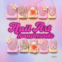 Y2k Style Handmade Duckbill Nail Set, Flower & Butterfly Decor Fake Nails with Nail File & Tape, Effortless Press on Nails Ma...