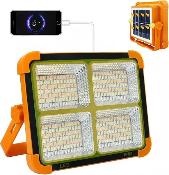 Portable LED Work Solar Light  3600mAh  with Stepless Brightness Job Site Battery Rechargeable LED Floor Light for Emergency ...
