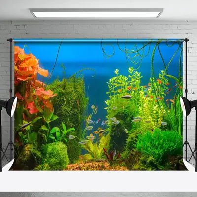 Plant Orange Floral Fish Tank Landscaping Backdrop - Aperturee