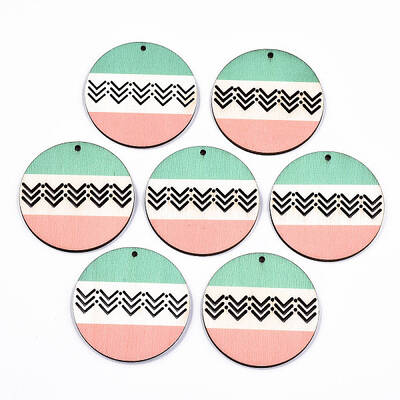 Printed Natural Poplar Wood Pendants