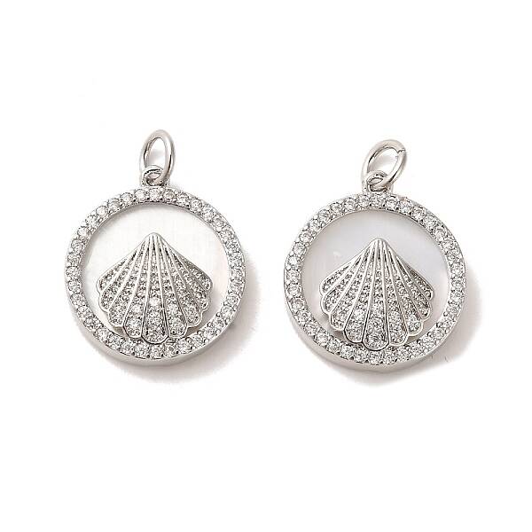 Brass Micro Pave Cubic Zirconia Pendants