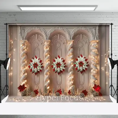 Luxury Retro Wall Wreath Light Christmas Backdrop - Aperturee