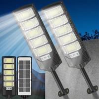 2 Pack Solar Powered Dusk To Dawn Street Light - Wide Angle 6500K Security Light With Motion Sensor Remote Control And Semi-F...