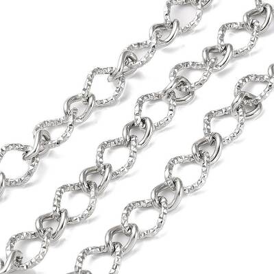 Tarnish Resistant 304 Stainless Steel Textured Twist Oval Link Chains