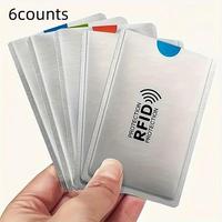 RFID Blocking Card Holder, 6 Counts/set Aluminum Foil NFC Protective Card Holder, Desktop & Drawer Organizer for Credit Card,...
