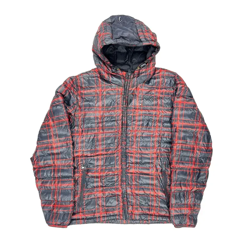 Tommy Hilfiger Checked Puffer - Large Red Polyester