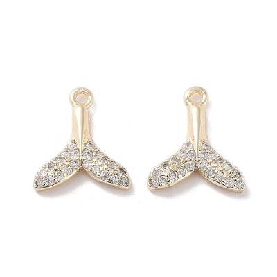 Brass Micro Pave Clear Cubic Zirconia Charms