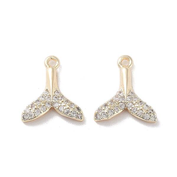 Brass Micro Pave Clear Cubic Zirconia Charms