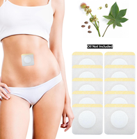 30Pcs Disposable Castor Oil Pack Wrap Belly Button, Highly Absorbent Self-Adhesive Organic Cotton Castor Oil Packs Wrap Promo...