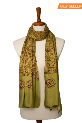 OM Yoga Meditation Mantra Prayer Shawl - Large | Color: Ash blue