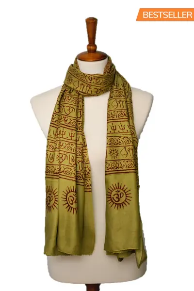OM Yoga Meditation Mantra Prayer Shawl - Large | Color: Ash blue