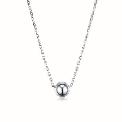 Anti-Tarnish Fashionable S925 Silver Round Bead Lariat Necklace