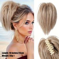 Women's Natural Style Hair Bun, Synthetic Hair Bun with Hair Claw Clip, Heatless Hair Styling Tool for Daily & Special Occasi...