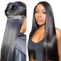 LUVME 100% Virgin Human Hair Extensions Seamless & Invisible Edge Straight, Body Wave, Kinky Curly, Yaki Straight, Messy Burm...