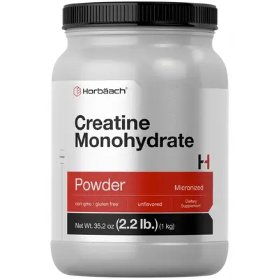 Horbäach Creatine Monohydrate Powder | 2.2lbs (35.2 oz) | Micronized and Unflavored | Vegetarian, Non-GMO, and Gluten Free S...