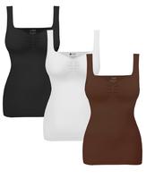 Women Tummy Control Shapewear Tank Tops Pleated Bustier Sweetheart Compression Tank Tops Body Shaper Camisole Womenswear Brea...