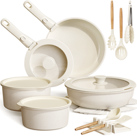 Astercook 20pcs Non-Stick Pots and Pans Set with Detachable Handle, Oven Safe, Stackable, Non-Stick RV Kitchen Cooking Set Mo...