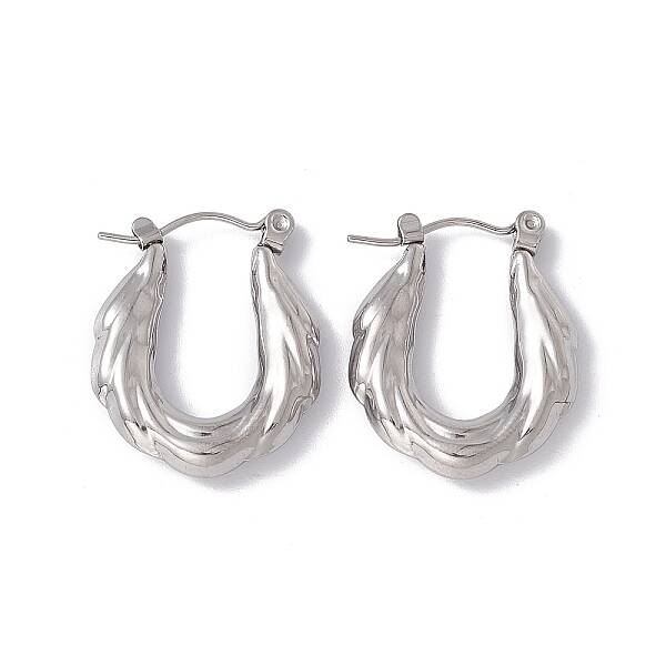 Non-Tarnish 304 Stainless Steel Thick Hoop Earrings for Women