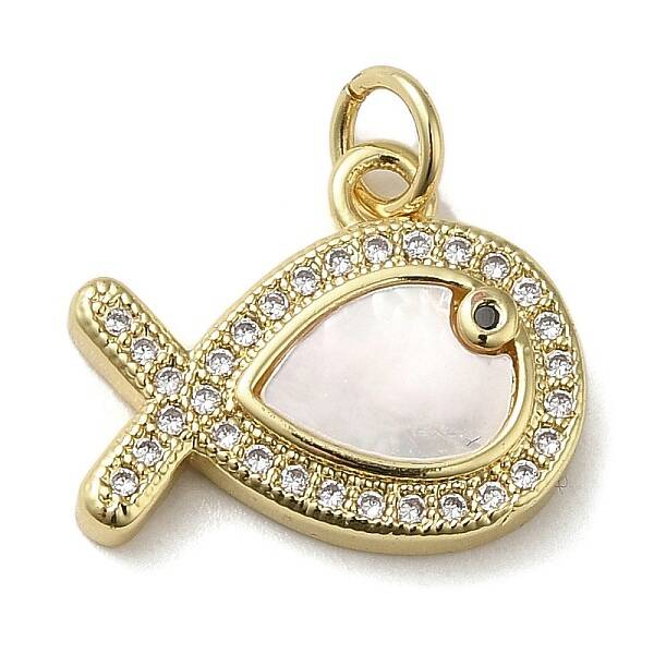 Brass Micro Pave Cubic Zirconia Pendants
