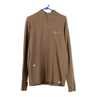 Carhartt 1/4 Zip - Large Brown Cotton