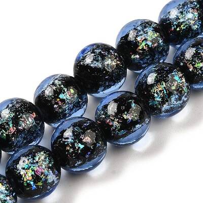Handmade Dichroic Foil Glass Beads Strands